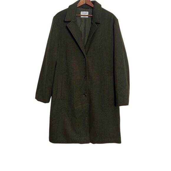 Old Navy Soft Brushed Oversized Single Breasted Overcoat Jacket Black Size XL - Picture 1 of 7